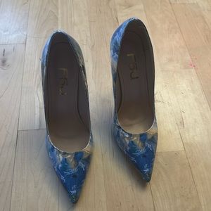 FSJ 4” Blue Watercolor Heels